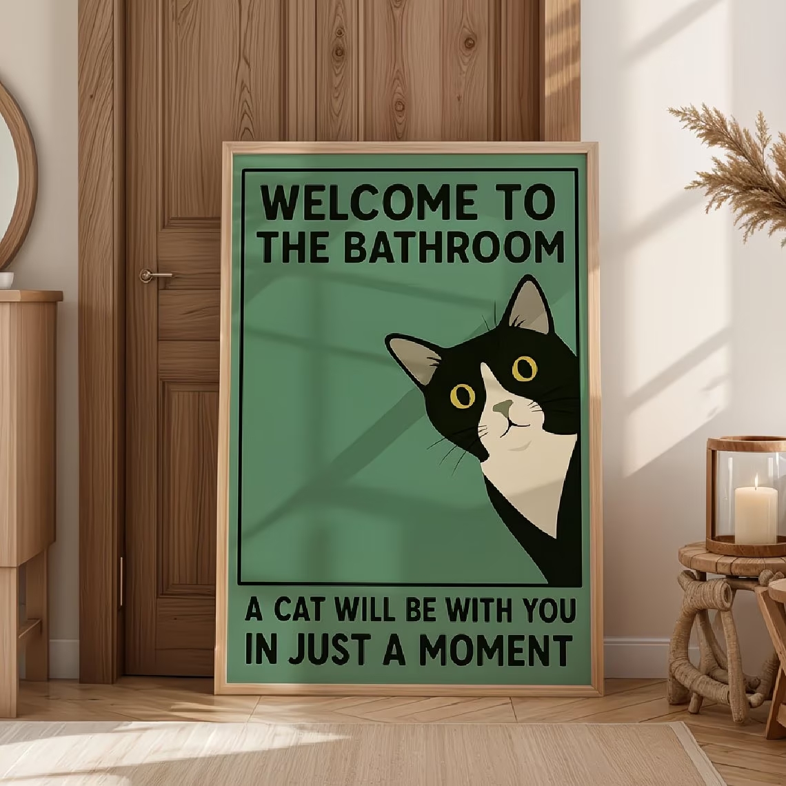 Home Bathroom Quotes - Modern Green Welcome To The Bathroom