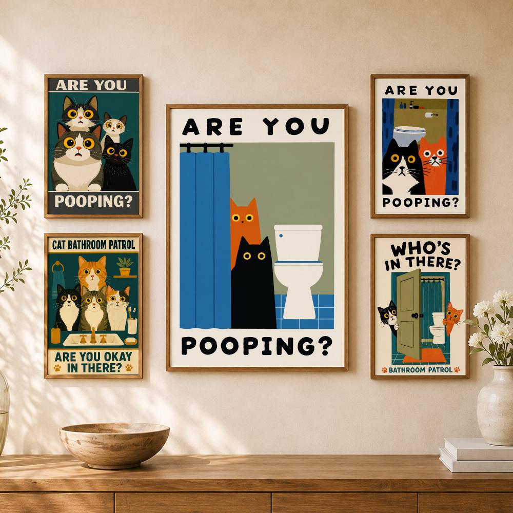 Home Bathroom Quotes - Funny Cats Bathroom Privacy Toilet Humor