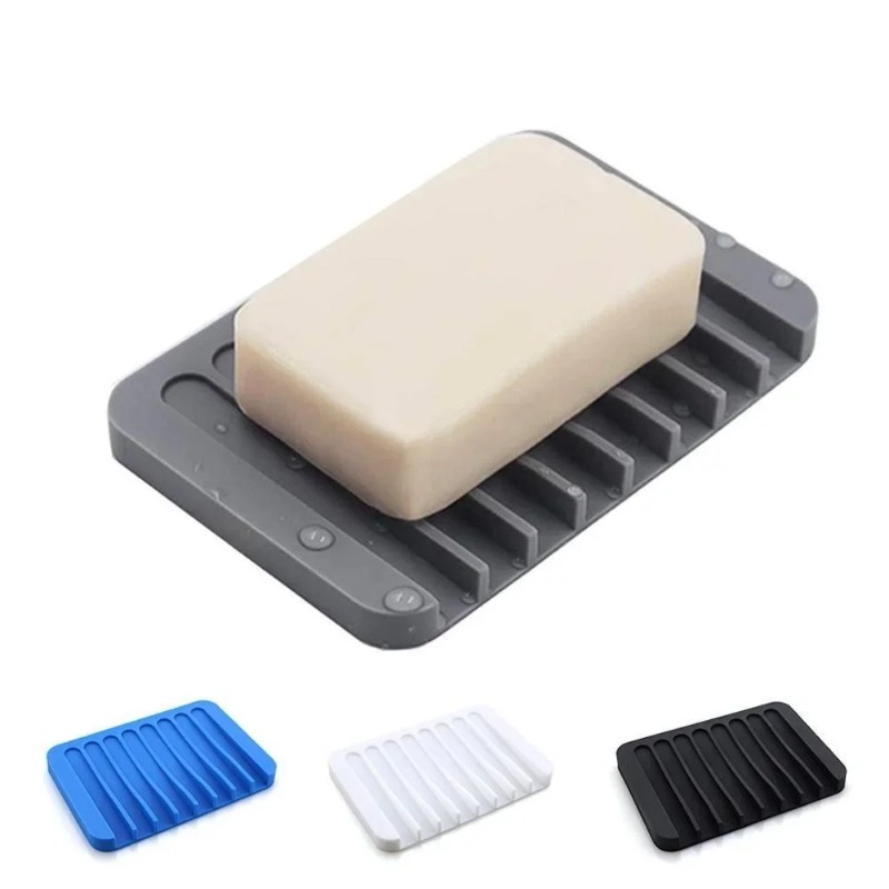 Home Bathroom Renovation - Self Draining Soap Holder Silicone Soap