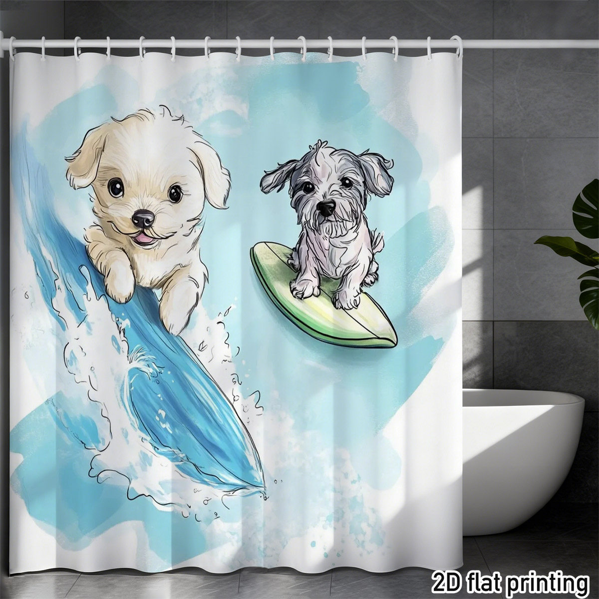 Adorable Dog Shower Curtain Cu - đánh giá và giá Adorable Home Bathroom Ideas