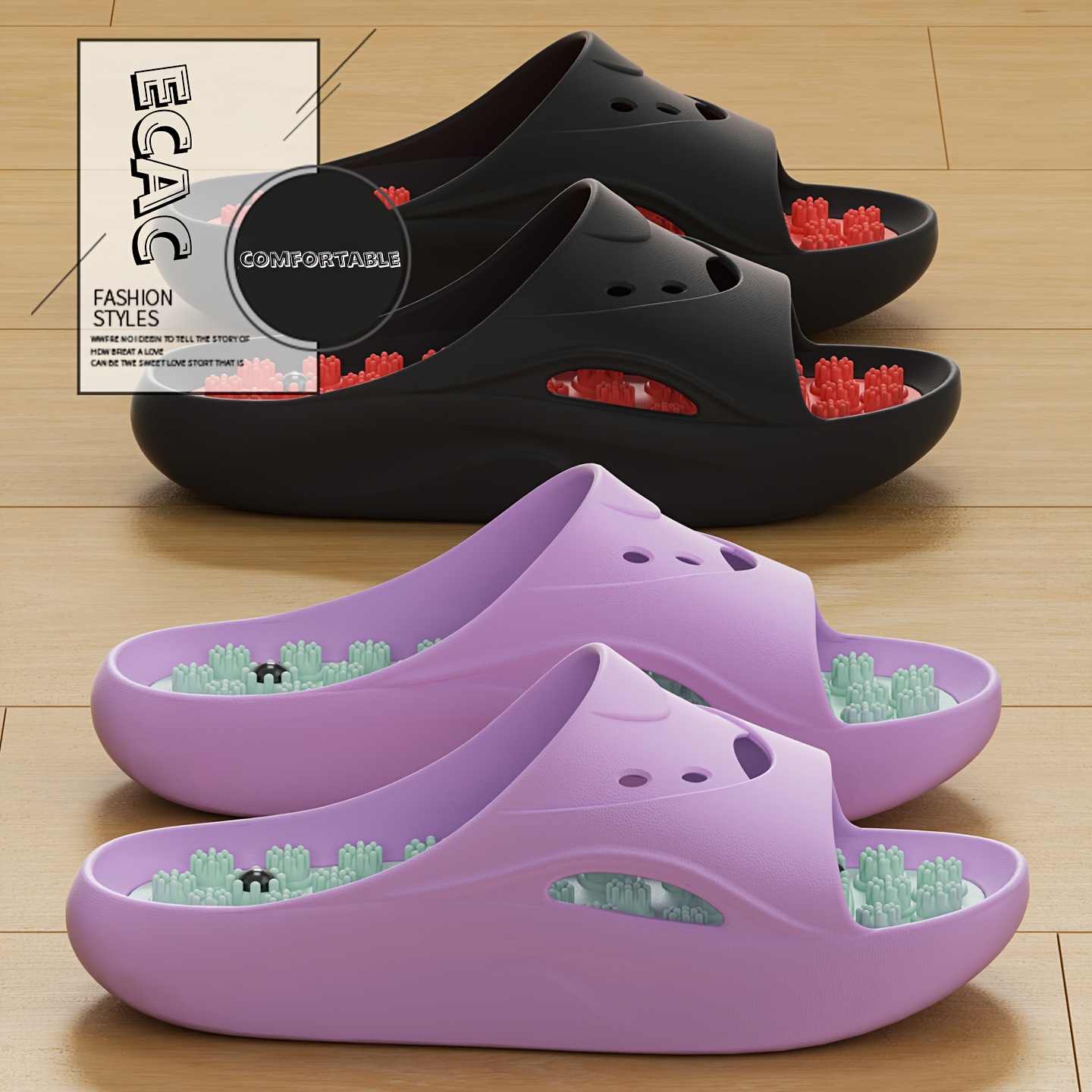 Women Men EVA Massage Slippers - đánh giá và giá Home Bathroom Size