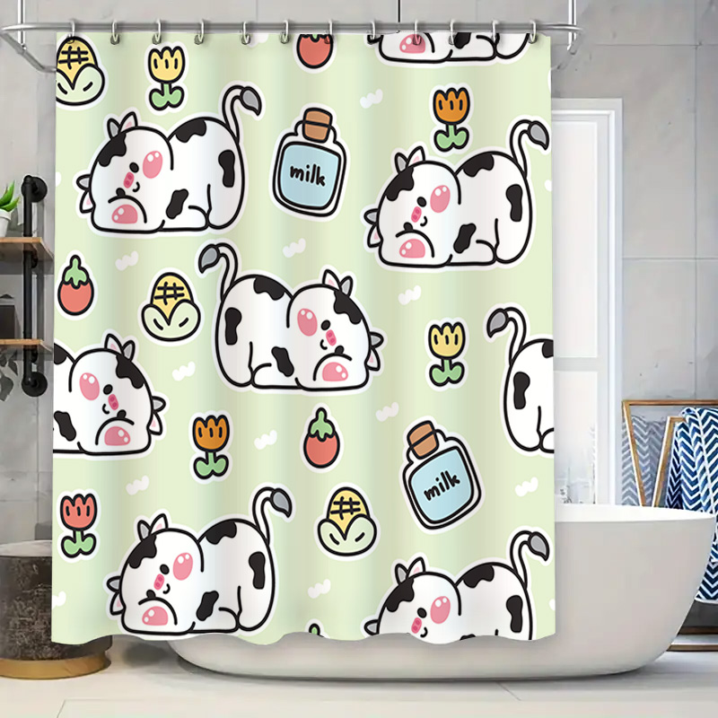Adorable Cow Print Shower Curt - đánh giá và giá Adorable Home Bathroom Ideas