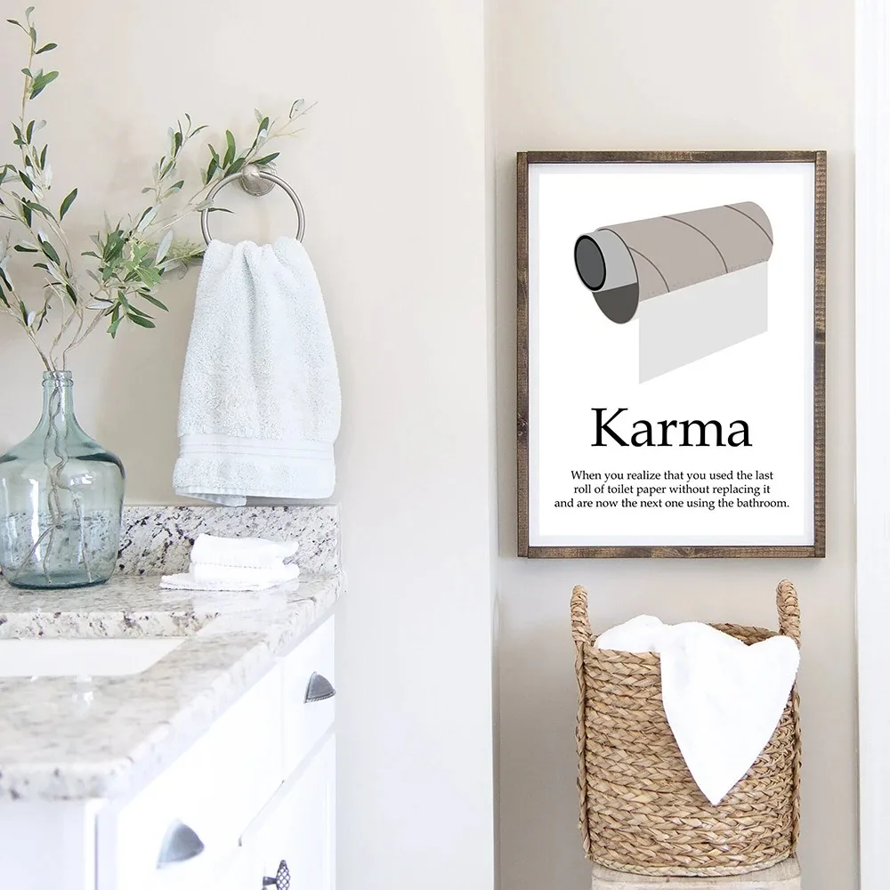 Karma Bathroom Rules Art Quote - đánh giá và giá Home Bathroom Quotes
