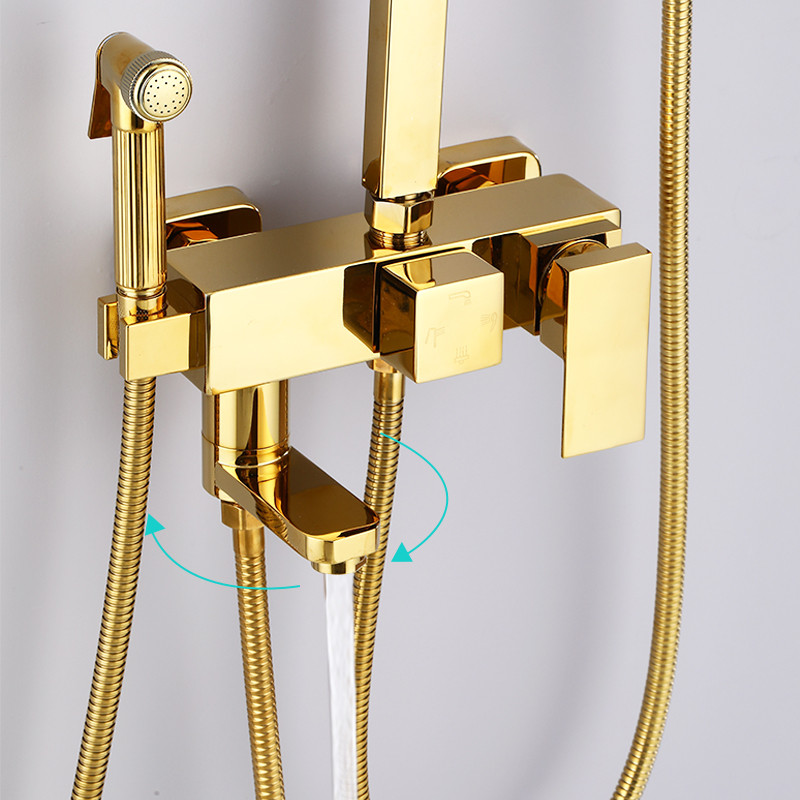 Gold Bathroom Shower Set Stain - đánh giá và giá Home Bathroom Renovation