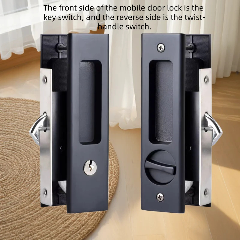 Heavy-Duty Black Sliding Door  - đánh giá và giá Home Bathroom Lock